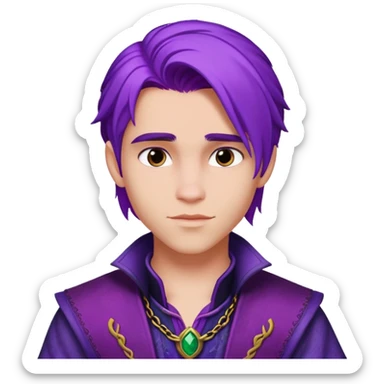 Mal from Disney's Descendants with purple hair sticker