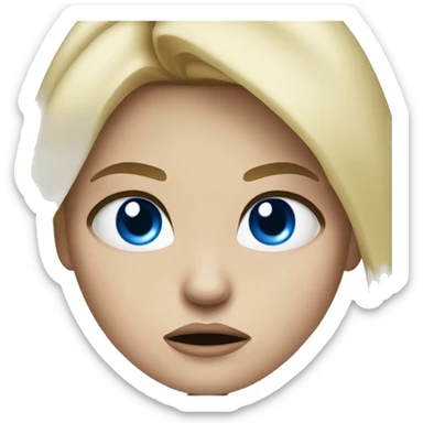 angry blonde girl blue eyes sticker