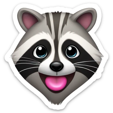 Raccoon with big pink lips and long eyelashes  sticker
