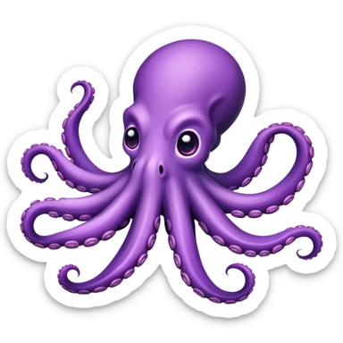 cute purple octopus with eight tentacles sticker