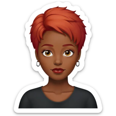 Une femme noir rousse avec une barbe sticker