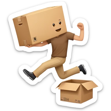 Kicking a box sticker