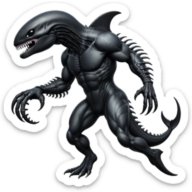  Venom-Xenomorph-Orca-hybrid-fantasy-creature (full body) sticker
