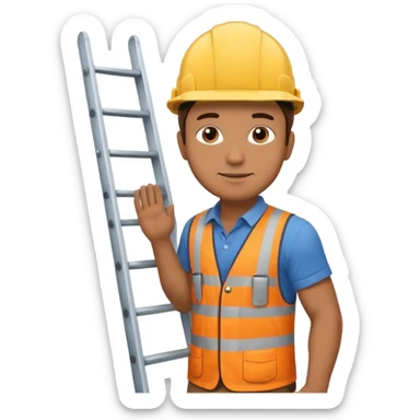Man on a ladder sticker