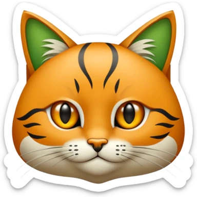 Uçan bir Kedi ve ve arkasından kovalayan bir cadı sticker