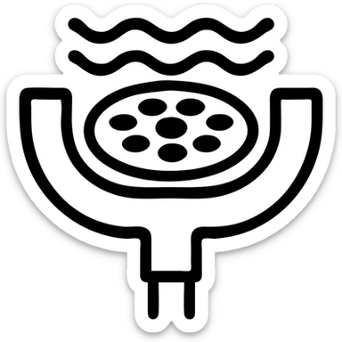 minimal line icon water drain sticker