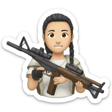 Marin katagawa con un rifle sticker