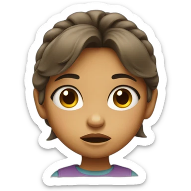 cute little girl with angry face sticker