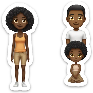tan boy black girl couple sticker