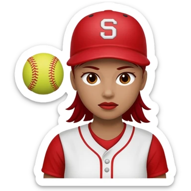 Softball pitcher cherry red sticker