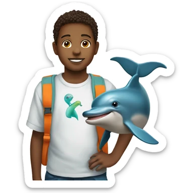 4th grade boy with dolphin and cross sticker