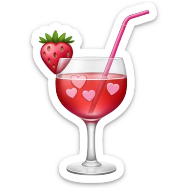 galentines red and pink cocktail with heart straw sticker