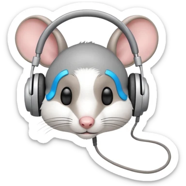 mice wearing headphones sticker