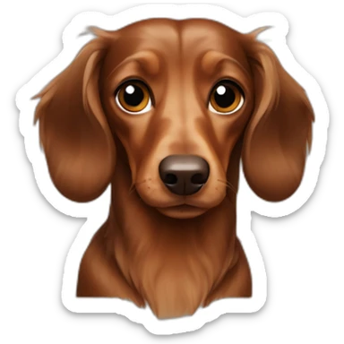 brown longhaired dachshund sticker