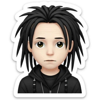 emo boy with dreads sticker