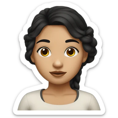 metis girl with black hairs sticker