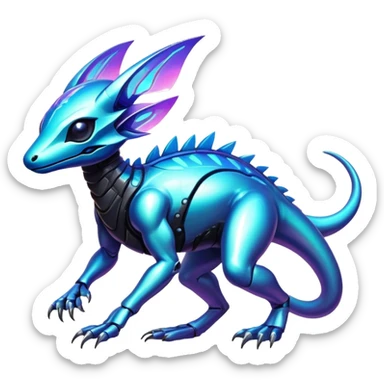  exotic tropical cyber-Protogen-Fakémon-Vernid-creature sticker