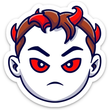 Leonardo DiCaprio devil avatar with red eyes and horns sticker