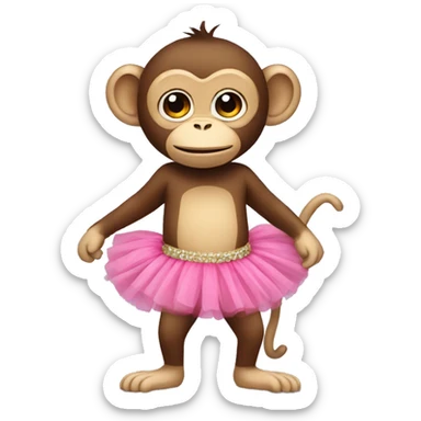 Monkey wearing a tutu sticker