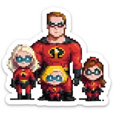 Incredibles superhero family sticker