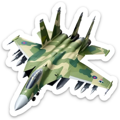 SU-35 Jet - Sukhoi (Model Year: 2020) (Iconic colour: Camouflage green) sticker