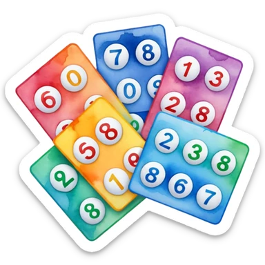 watercolor Lotto cards sticker