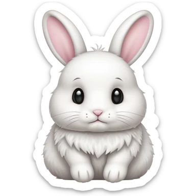 Extra furry white bunny sticker