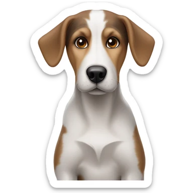 A hound dog beagle and huskie mix dog sticker