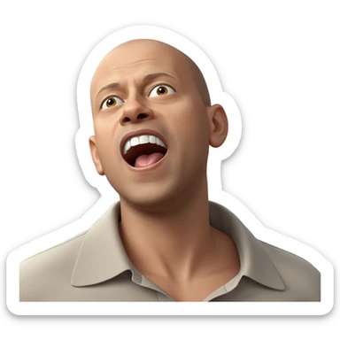 bald boy with open mouth sticker