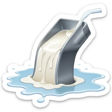 milk spilling on floor sticker
