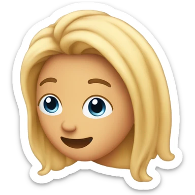 emoji blushing tucking hair behind their ear sticker