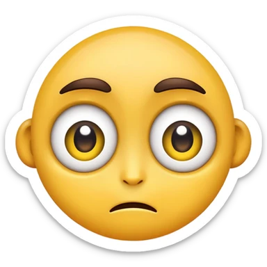 Slightly Frowning Face Emoji and Grinning Face with Big Eyes mixed together sticker