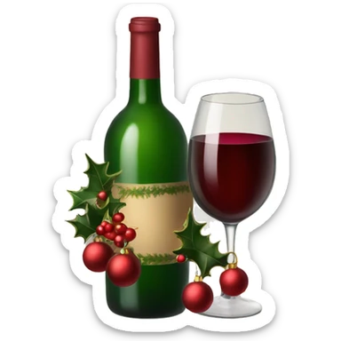 Christmas wine sticker
