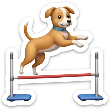 a dog doing gymnastic sticker