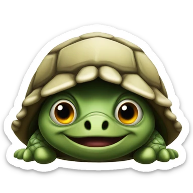 Angry small turtle in a bandit  sticker