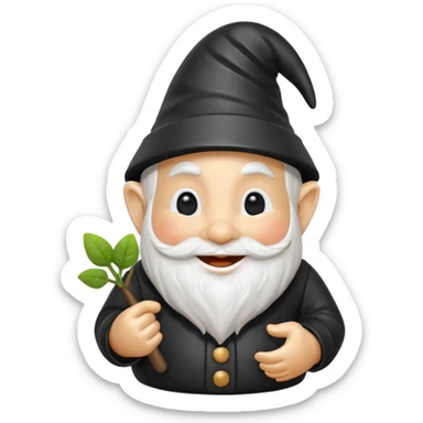 garden ornamental gnome black sticker