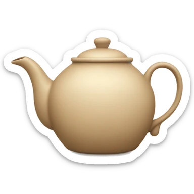 Beige teapot with tea cozy sticker
