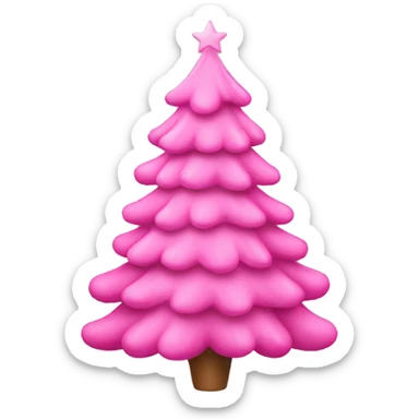 a pink christmas tree  sticker