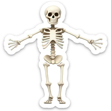 skeleton arms raised sticker