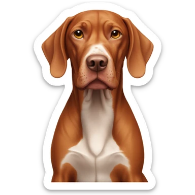 vizsla dog. full-height. Older age white face sticker