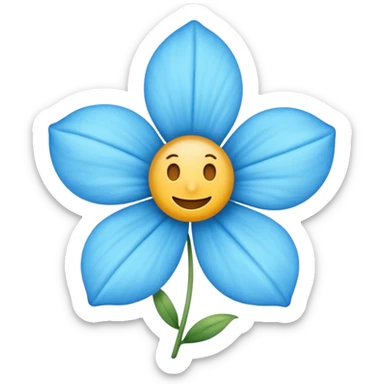 Des emojis fleur bleue sticker