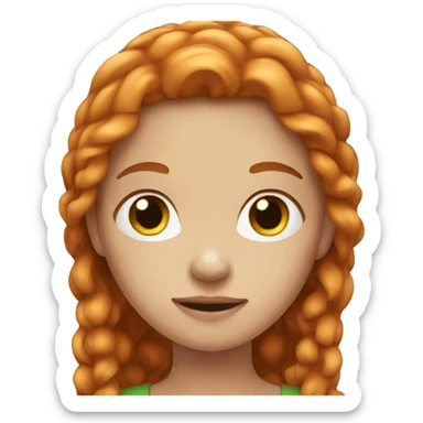 White dark haired ginger girl sticker