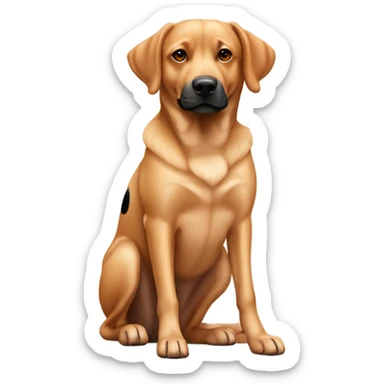 Tan lab with black spots all over and red Australian cattle dog sitting together  sticker