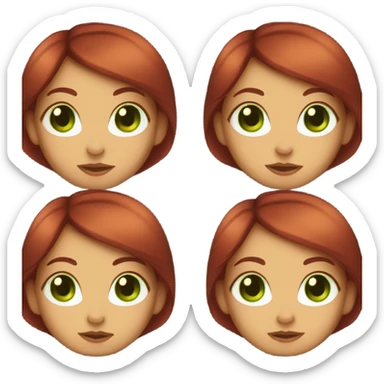 girl with burgundy hair and green eyes sticker