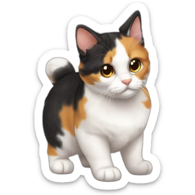 One Calico fat one calico tiny sticker