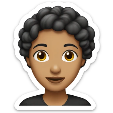 Mujer hermosa con cabello largo negro crespo sticker