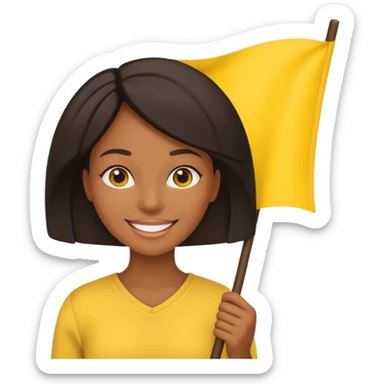 yellow  Flag holder black woman sticker