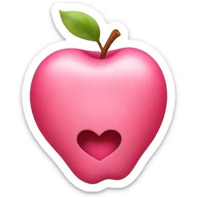 babypink apple that heart shape sticker