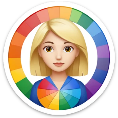 graphic designer , color wheel, sticker