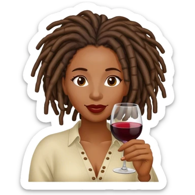 Black woman with locs drinking wine sticker